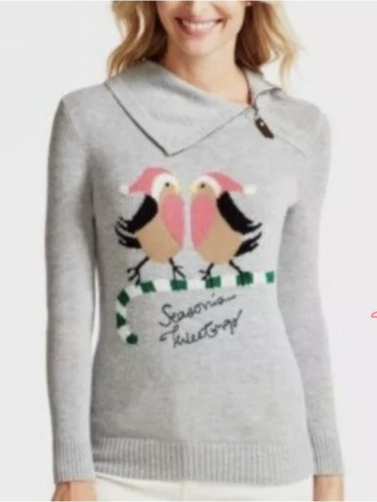Talbots Sweaters - Talbots Knit Cowlneck Lambswool Blend Holiday Sweater